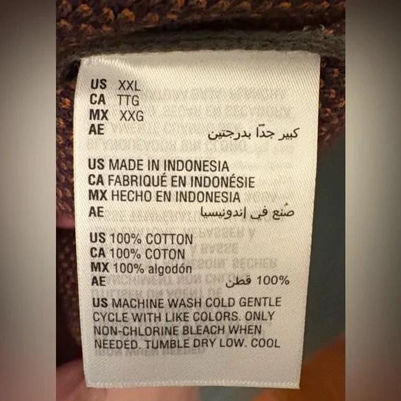 Desertcore oversized knit hoodie sun & stone XXL 100% cotton Gorpcore art kid - Picture 6 of 6